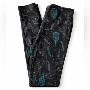 LuLaRoe Hairdresser Print Leggings – Black – OS